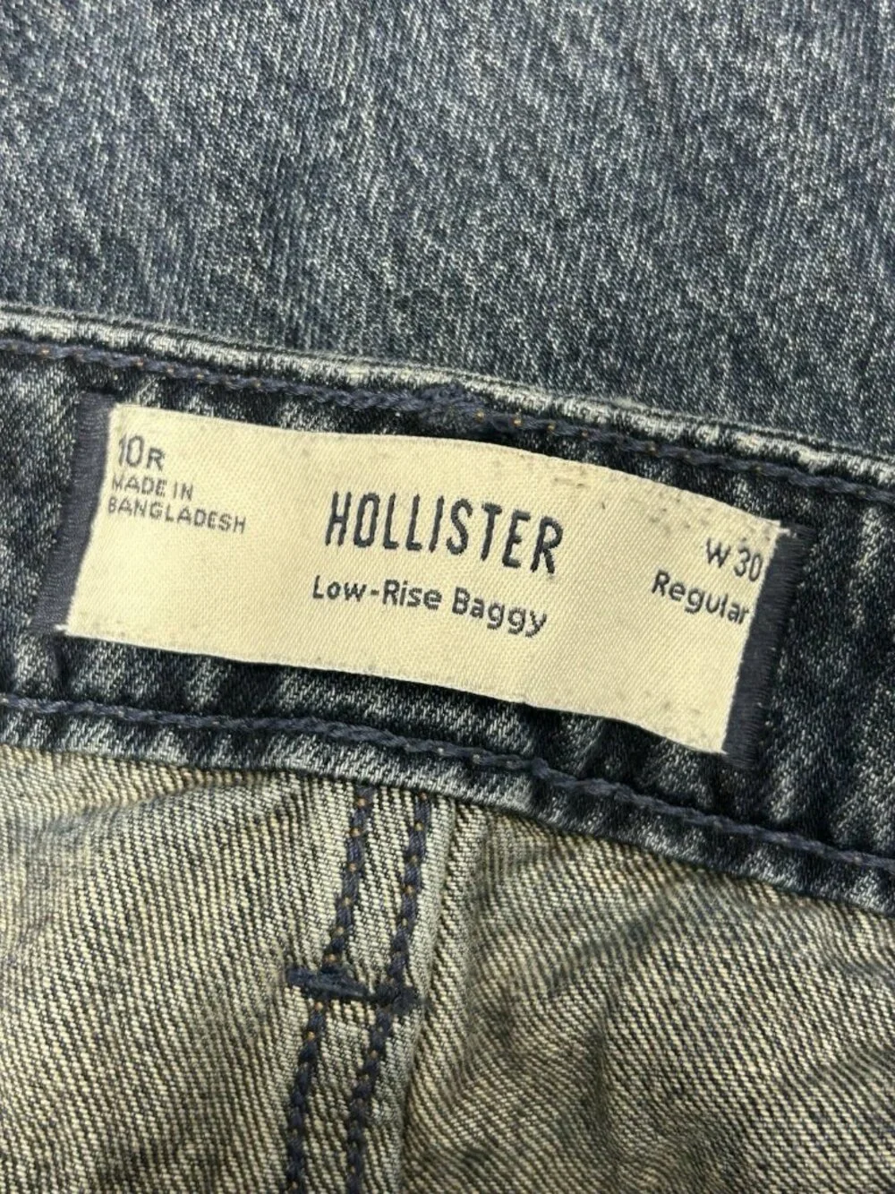 Hollister Low Rise Baggy Jeans Womens Sz 10R  Blue Wide Leg Y2K Skater 34x30 - Picture 4 of 8